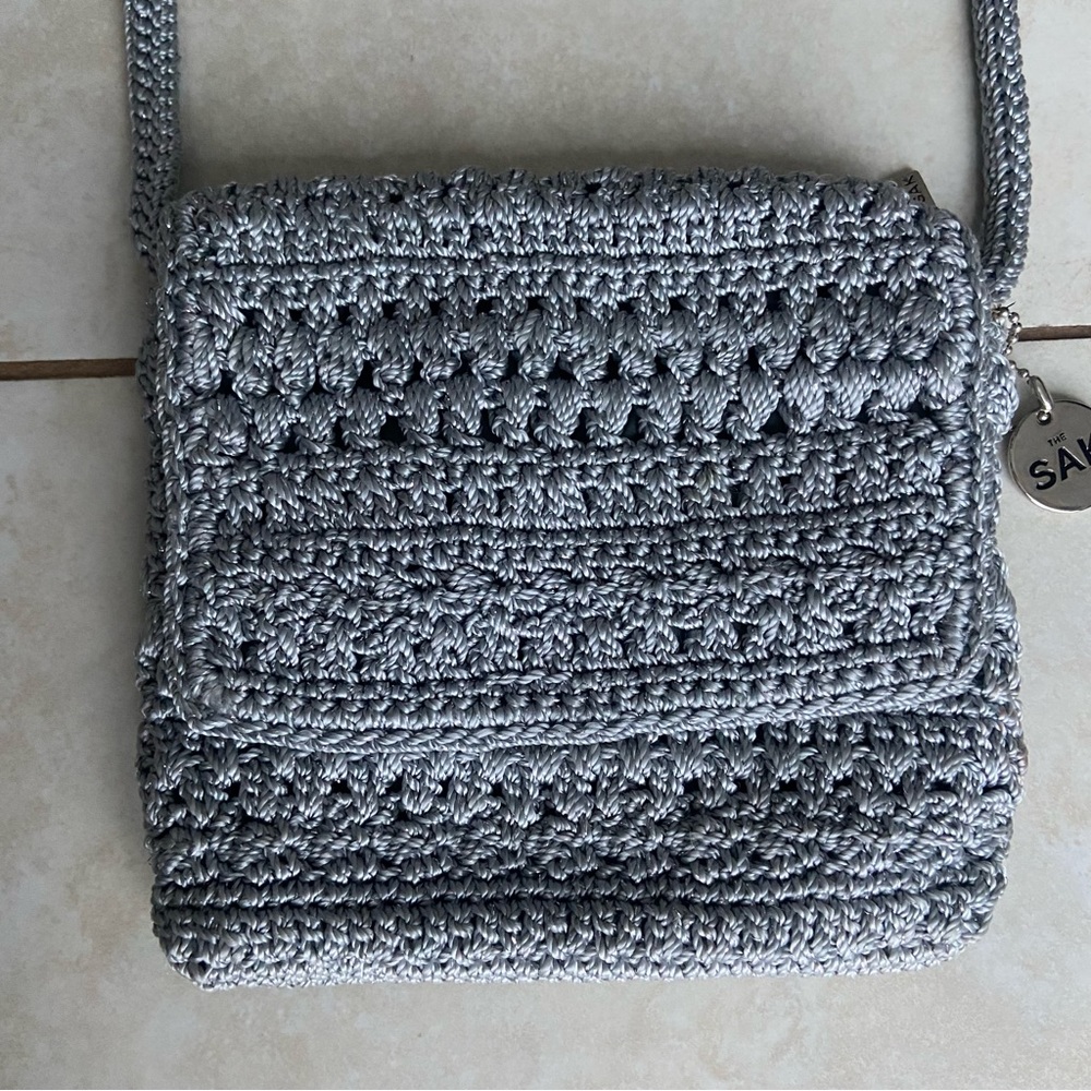 The Sak silver metallic threads bag